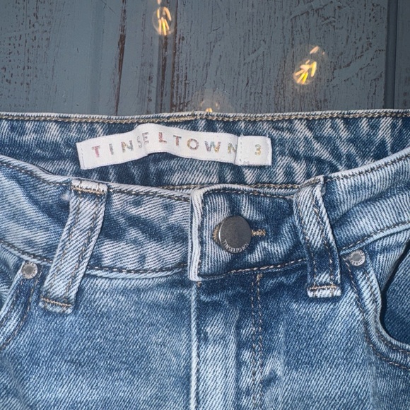 Tinseltown‎ Juniors Sz 3 Blue Denim Stretch Ripped Thrashed Distressed Jeans - Picture 2 of 9